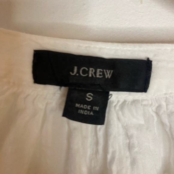 J. Crew White Textured Top With Tassel Ties - Picture 3 of 7